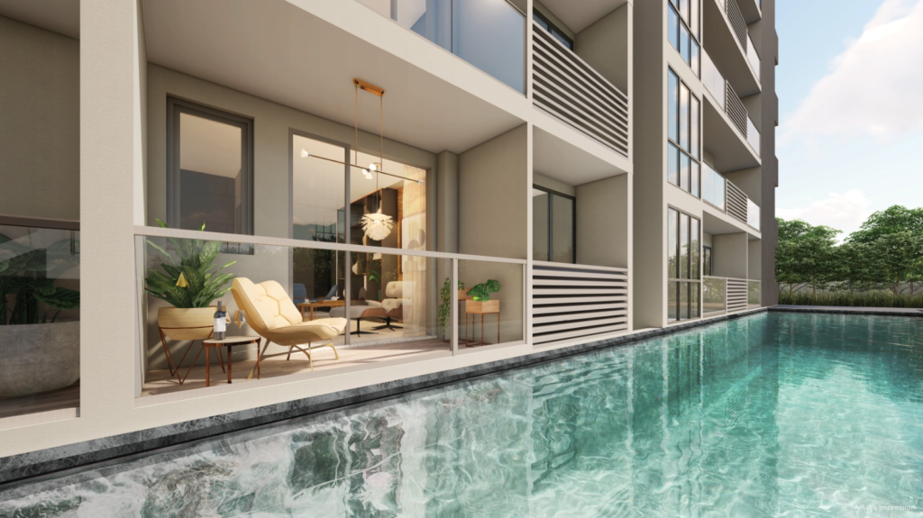 Units with direct pool view at Orchard Sophia