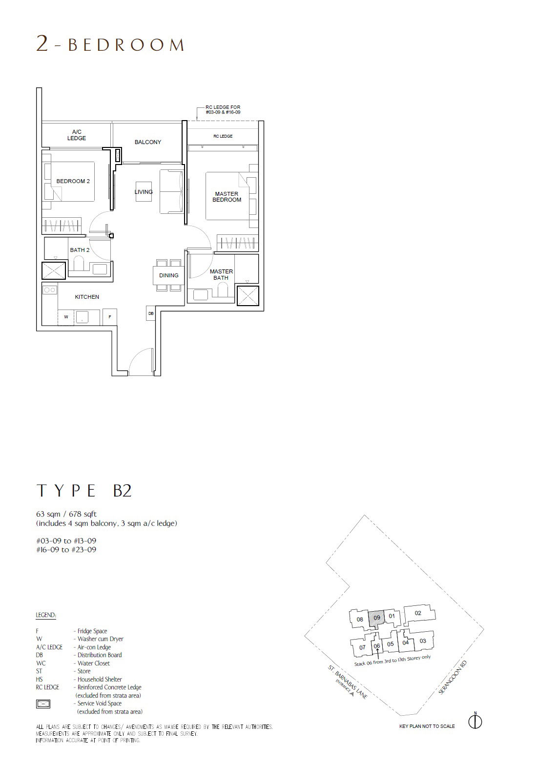 the arcady at boon keng floor plan 2 Bedroom 2 Bath, Type b2